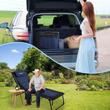 Outdoor Folding Lounge Chair Padded for Adults 264Ibs Patio Chaise Lounge Chair for Outside Adjustable 5-Position - Photo 7