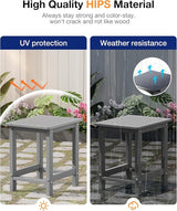 YEFU Outdoor Side Table for Patio: 16" HIPS Weather - Resistant Adirondack Tables Set of 2 - Small Square End Tables - Photo 5