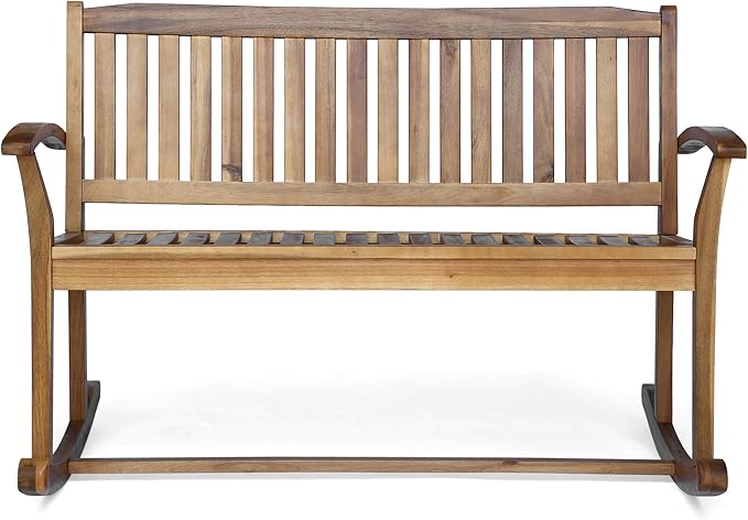 Christopher Knight Home Dexter Patio Glider | Acacia Wood Finish, Natural Stain