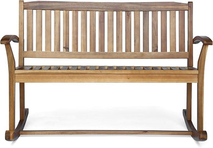 Christopher Knight Home Dexter Patio Glider | Acacia Wood Finish, Natural Stain