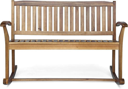 Christopher Knight Home Dexter Patio Glider | Acacia Wood Finish, Natural Stain