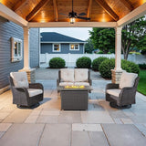 Belord 4 Piece Patio Wicker Furniture Set, Outdoor Swivel Rocker Chairs - Photo 1