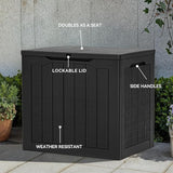 YITAHOME 30 Gallon Outdoor Storage Box, Small Water Resistant Resin Deck Box - Photo 2