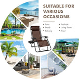 Giantex 2 PCS Zero Gravity Chair, Outdoor Chaise Lounge with Cup Holder - Photo 9