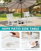 SERWALL Outdoor Rocking Chairs Set of 2 with Side Table, All-Weather HDPE 3 Piece Patio Furniture Set - Photo 8