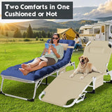 MOPHOTO Tanning Chair, Outdoor Sunbathing Lounge Chair 5-Position, Folding Chaise Lounger - Photo 3
