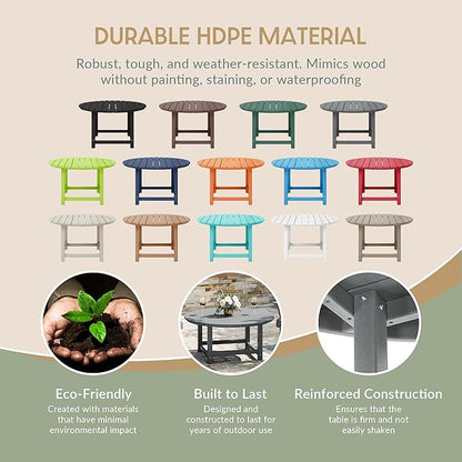WestinTrends Dylan 5-Piece Outdoor Patio HDPE Adirondack Chair with Round Coffee Table Conversation Set, Gray