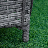 Outsunny Wicker Chaise Lounge, 4 Position Adjustable Backrest and Cushions Outdoor Lounge Chair PE Rattan Sun Lounger - Photo 7