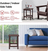 Costaelm Square Outdoor Side Tables, Adirondack Patio Tables for Outside, HDPE Patio End Table Weather Resistant - Photo 4