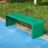 Outdoor Bench Weatherproof, Stainless Steel Metal Garden Bench, Anti-Rust Patio Park Bench for Front Porch, Yard, Lawn - Photo 1