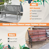 Giantex Outdoor Bench, 52-Inch Outside Bench All-Weather HDPE Park Bench with Backrest and Armrests - Photo 4