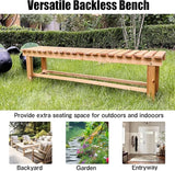 47.2'' Outdoor Garden Benches Weatherproof Patio Bench Two-Person Seat Backless Bench Wood Bench with Slatted High - Photo 5