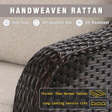 3 Piece Patio Wicker Bistro Set, 2 All-Weather Use Outdoor Wicker Swivel Chairs with PE Rattan Side Table - Photo 5
