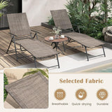 Giantex Lounge Chair Outdoor Set of 2 - Tanning Chair with 6 Adjustable Backrest, 2-Level Footrest - Photo 6