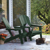 YEFU Adirondack Chair Set of 2, Folding Oversized Plastic Adirondack Chair with Cup Holder - Photo 2