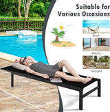 Giantex Set of 2 Patio Chaise Lounge Chair, Outdoor Sunbathing Chair Lawn Reclining Lounger with 6 Adjustable Position - Photo 8
