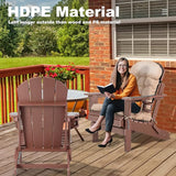 Adirondack Chairs Set of 2 with Cushions & Cup Holders, HDPE Weather Resistant Folding Adirondack Chair for Adults - Photo 8