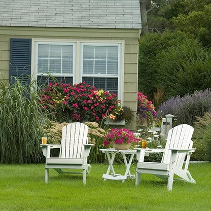 FUNBERRY Folding Adirondack Chair, All Weather HDPE Fire Pit Chairs with Cup Holder for Outdoor