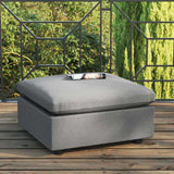 Modway Commix Outdoor Patio Overstuffed Sectional Sofa Ottoman in Charcoal - Photo 2