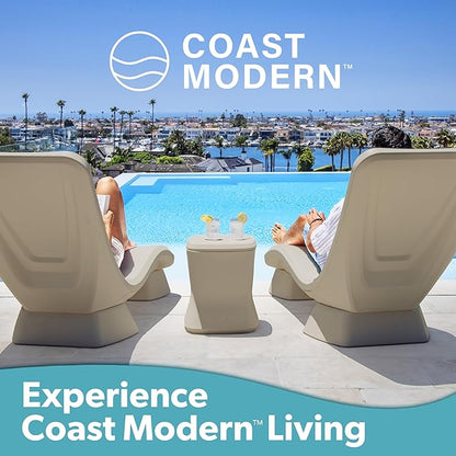 GoSports Coast Modern in Pool Lounge Chair - Waterproof & Weighted Chaise Lounger - Outdoor Pool Furniture for Patio or in Baja Shelf - Sand