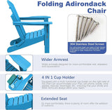 FOOWIN Folding Adirondack Chair, HDPE Adirondack Chairs with Cup Holder - Photo 4