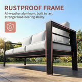 Kiss the Water Outdoor Couch Aluminum Patio Furniture Sofa - Photo 3