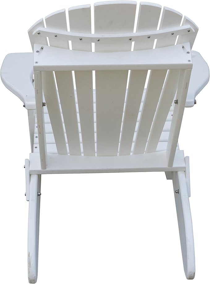 Furniture Barn USA Poly Folding Adirondack Chair with Smart Phone Holder, Bright White