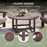 WestinTrends Malibu Low Outdoor HDPE Round Patio Coffee Table, Dark Brown - Photo 7