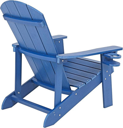Outdoor Adirondack Chair, Weather-Resistant HIPS Patio Lounge Chair, 1Pcs Fixed Seating for Porch, Garden, Deck, Backyard