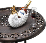 VINGLI 32" Outdoor Dining Table, Round Patio DiningTable with Umbrella Hole - Photo 4