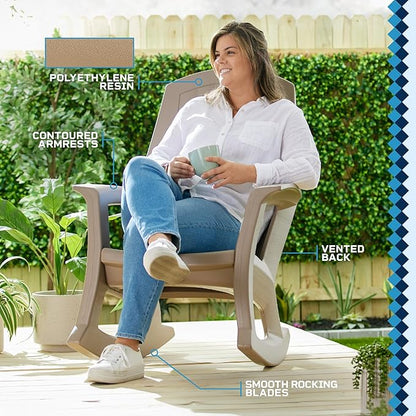 Semco Rockaway Heavy Duty All-Weather Outdoor Rocking Chair Plastics - Gray
