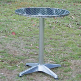 BTEXPERT Set of 2, Indoor Outdoor 23.75" Round Restaurant Table for Patio Stainless Steel Silver Aluminum Furniture - Photo 10