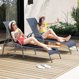 Giantex Patio Lounge Chair, Outdoor Chaise Lounge with 5 Adjustable Backrest, Sturdy Steel Frame, Sunbathing Recliner - Photo 8