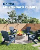 Modern HDPE Plastic Adirondack Chair - Oversize 380 LB Poly Lumber Weather Resistant Firepit Chair - Outdoor Patio - Photo 5