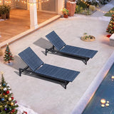 PURPLE LEAF Patio Chaise Lounge Rattan Chair Set of 2 Outdoor Pool Adjustable Recliner Wicker Chairs for Outside Woven - Photo 3