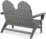 POLYWOOD Vineyard Adirondack Bench Green - 2 Person Curved Back Outdoor Garden Bench - Heavy Duty HDPE Patio Furniture - Photo 4