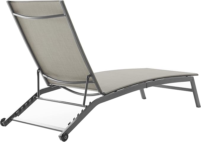 Crosley Furniture Weaver Reclining Mesh Outdoor Chaise Lounge Chair with Wheels for Patio, Deck, Poolside - Photo 5