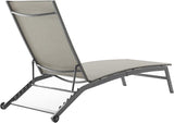 Crosley Furniture Weaver Reclining Mesh Outdoor Chaise Lounge Chair with Wheels for Patio, Deck, Poolside - Photo 5