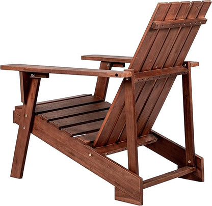 Eyely PTA1001C Spencer Outdoor Patio Modern Acacia Wood Adirondack Chair, Dark Brown for Mid-Century, Classic, Modern, Cottage, Farmhouse, Rustic