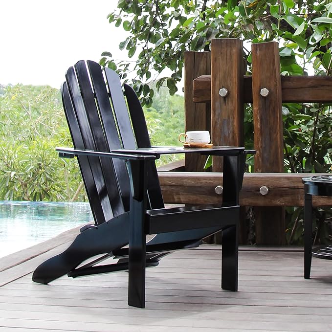 Cambridge Casual Solid Wood Bentley Adirondack Chair with Tray Table, Turquoise