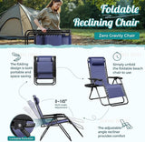 Homall Zero Gravity Chair Patio Folding Lawn Outdoor Lounge Gravity Camp Reclining Lounge Chair with Cup Holder Pillows - Photo 7