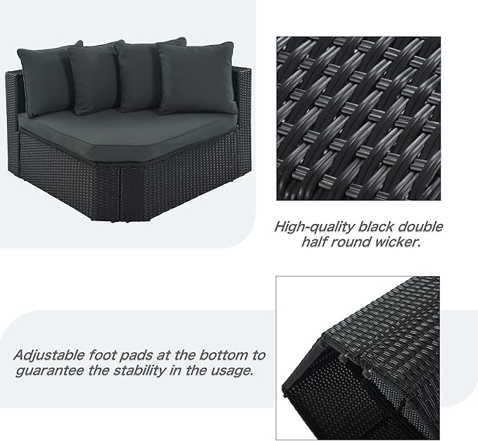 Quarte 7 Piece Outdoor Patio Furniture Sofa Sets - Photo 4