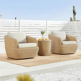 CHITA 3 Pieces Patio Wicker Furniture Set, Outdoor Rattan Bistro Set with Removable Thickened Cushions - Photo 1
