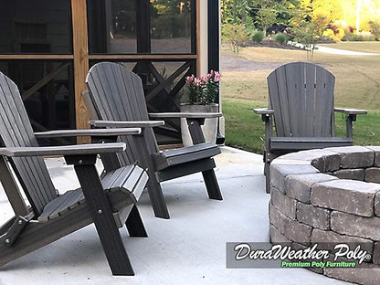 DuraWeather Poly® Classic King Size Folding Adirondack Chair (Coastal Grey)