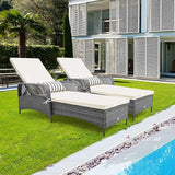 Tangkula Wicker Chaise Lounge Outdoor, Patio Rattan Reclining Chaise with 6-Gear Adjustable Backrest - Photo 9