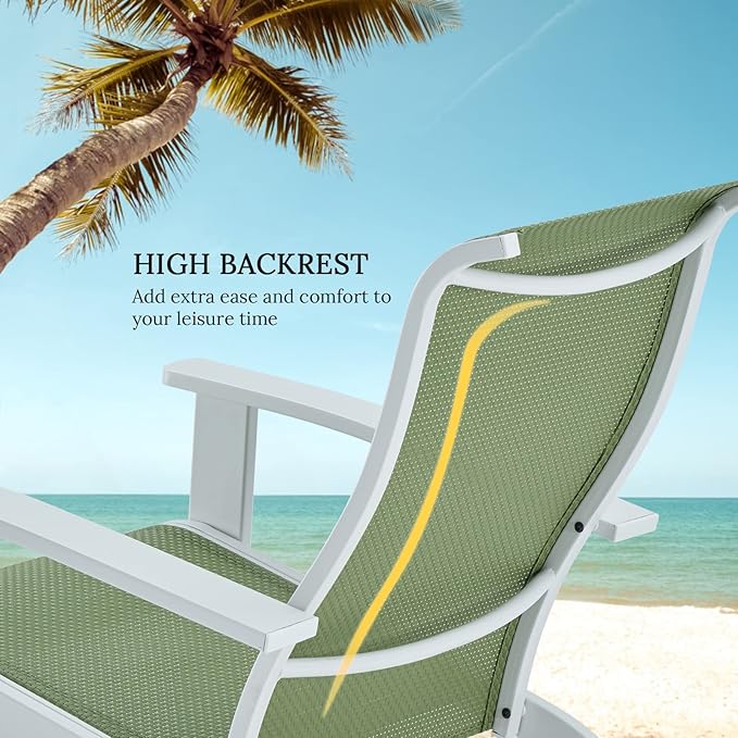 VICLLAX Outdoor Adirondack Chair Set of 4, Patio Chair for Lawn Garden, All Weather Outdoor Lounge Chair, Green