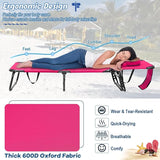 Goplus Tanning Chair, Folding Beach Lounge Chair with Face Hole, Removable Pillow, Carry Strap, Position Adjustable - Photo 9