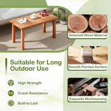 HAPPYGRILL Outdoor Wooden Coffee Table Patio Solid Wood Center Table with Slatted Tabletop - Photo 7