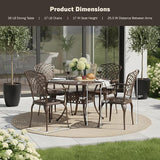 Kinger Home Arden 5-Piece Outdoor Dining Set for 4, Cast Aluminum Patio Furniture, Round Table with Chairs - Photo 7