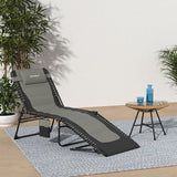 Outdoor Folding Lounge Chair Padded for Adults 264Ibs Patio Chaise Lounge Chair for Outside 5-Position Adjustable - Photo 2